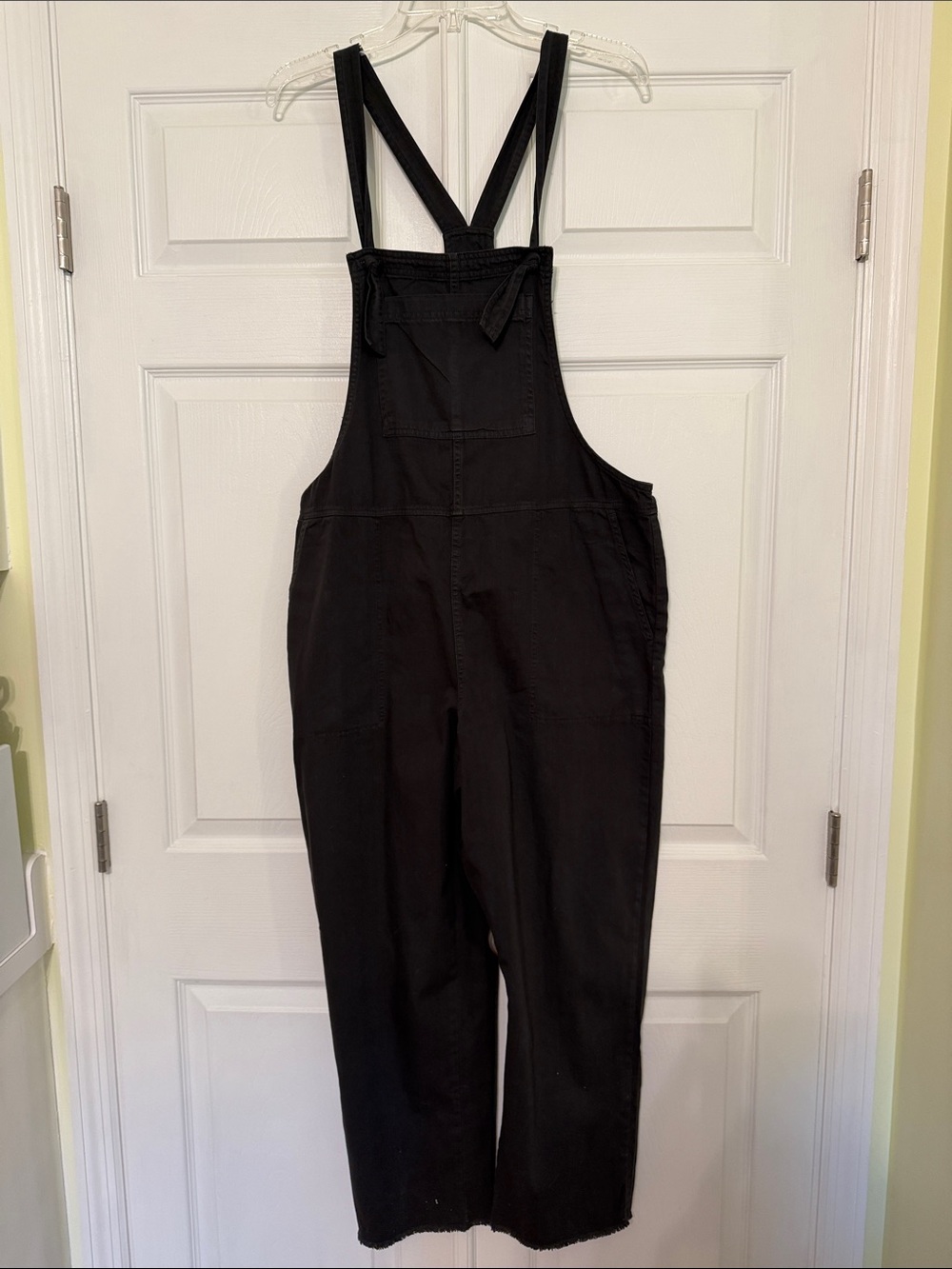 Aerie Black Cotton Overalls with Adjustable Straps